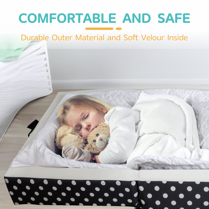 linor Cot Toddler Bed, 3in1 Toddler Floor Bed Portable, Foldable, and